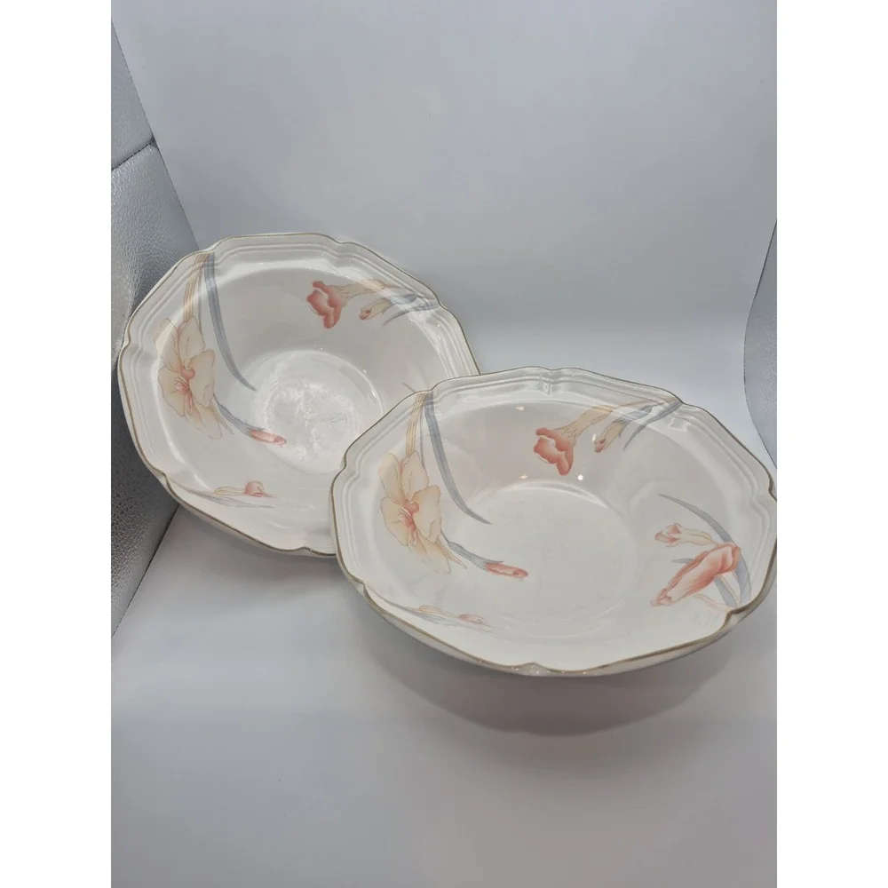 2 Hankook Floral Ceramic Serving Bowl Dishwasher Microwave Oven Safe